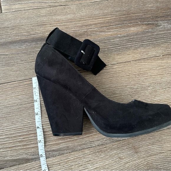 Heart Soul Black Suede Platforms with Buckle - Picture 2 of 3